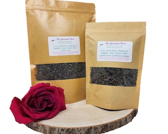 8 oz ORGANIC GREEN TEA Whole Leaf Loose Certified Kosher Chun Mei Dry Cut Dried Herbal Biodegradable Eco Bag Natural Wholesale Bulk 4 oz