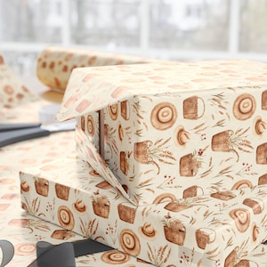 Rustic Basket Wrapping Paper With Harvest Details, Country Farmhouse Gift Wrap For Her, Birthday Or Thanksgiving Present Paper