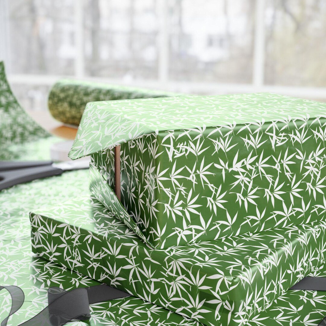 Botanical Gift Wrap: Elegant Bamboo Leaf Wrapping Paper Roll - Etsy