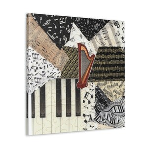 Harp and Keyboard Music Gallery Wrap Canvas