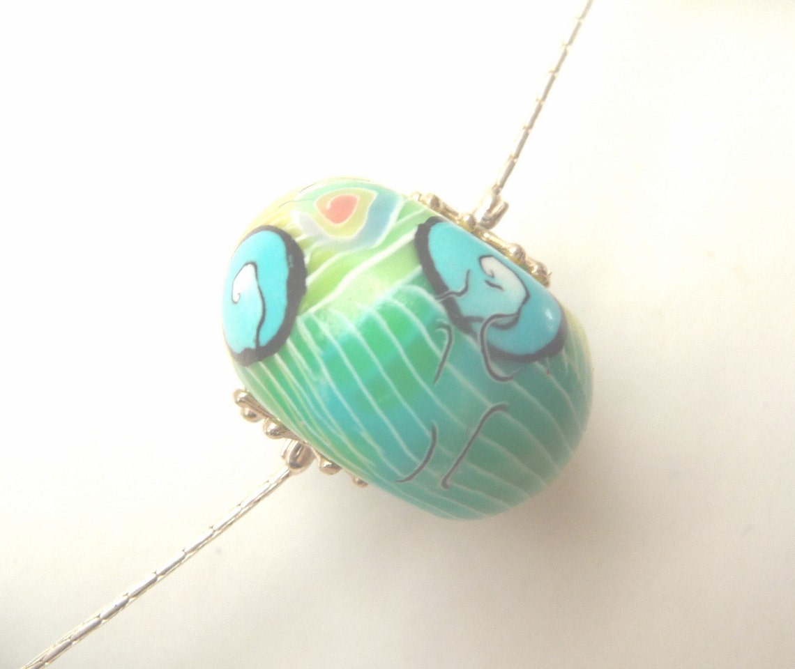 Polymer Clay Sterling Silver Necklace Ombre Blue Yellow Etsy