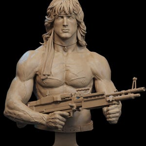 Rambo Bust 12K Resin Kit - Unpainted for DIY Painting - Premium Quality Action Hero Collectible