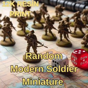 Random Miniature Bundle-Modern Soldier Miniature Set- 12K Resin Print- Unpainted