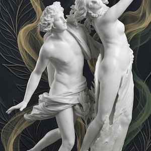 Apollo and Daphne Statue – Baroque Mythology Sculpture, Dramatic Transformation Scene for Elegant Home Decor