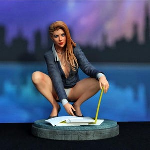 Elegant Secretary Fantasy 12K Resin Model Kit – Stylish Office Character Figurine – High-Quality Collectible – Unpainted or Handmade Paint