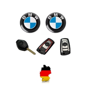 2x BMW nyckellogotyp emblem 11 mm självhäftande epoxi nyckelklistermärke