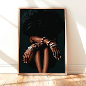 Black Woman Art Print: Afro Girl Urban Poster (Digital Download)