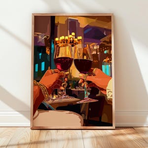 Black Woman Wine Art Print: Afro Wall Decor (Digital Download)