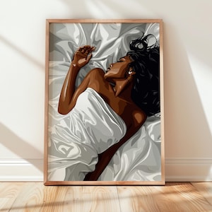 Black Woman Art Print: Afro Woman Portrait, Home Decor (Digital Download)