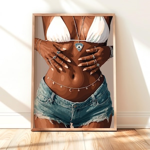 Black Woman Art Print: Sneaker Fashion Illustration (Digital Download)