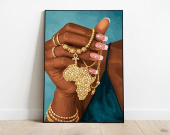 Black Woman Art, black girl Art, Black Woman Wall Art, Black Girl Wall Art, African wall art, Black girl art, Wall Art Digital, Fashion Art