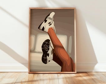 Black Woman Art, Modern Art, Black Woman Wall Art, Black Girl Wall Art, African wall art, Black girl art, Wall Art Digital, Fashion Art