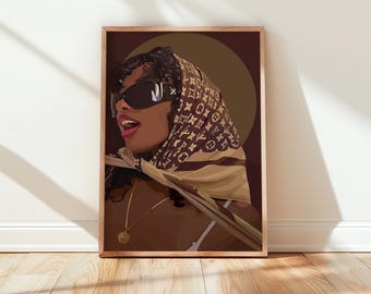 Black Woman Art, Modern Art, Black Woman Wall Art, Black Girl Wall Art, African wall art, Black girl art, Wall Art Digital, Stylish Art