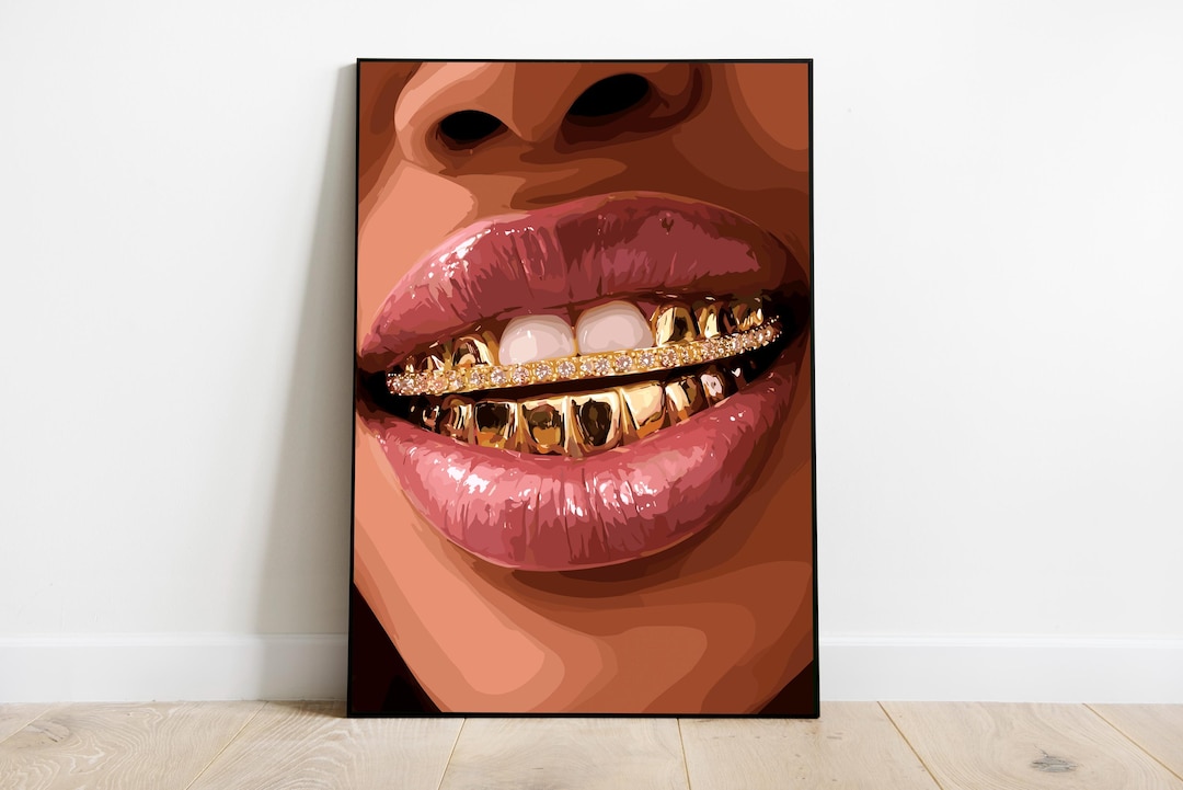Gold Grill Art, Black Woman Art, Modern Art, Black Woman Wall Art ...