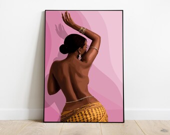 Black Woman Art, Melanin Art Print, Black Woman Wall Art, Black Girl Wall Art, Afro wall art, Black girl art, Wall Art Digital, Fashion Art