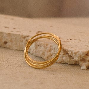 18k gold filled simple dainty band ring - anxiety band ring - water resistant - gold band ring - gold stackers - gifts