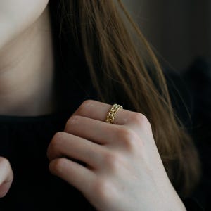 18K Gold Filled Open Ring - Waterproof 18K Gold Filled Ring - Stackable Ring - Gifts for her - Valentine&#39;s Day Gift