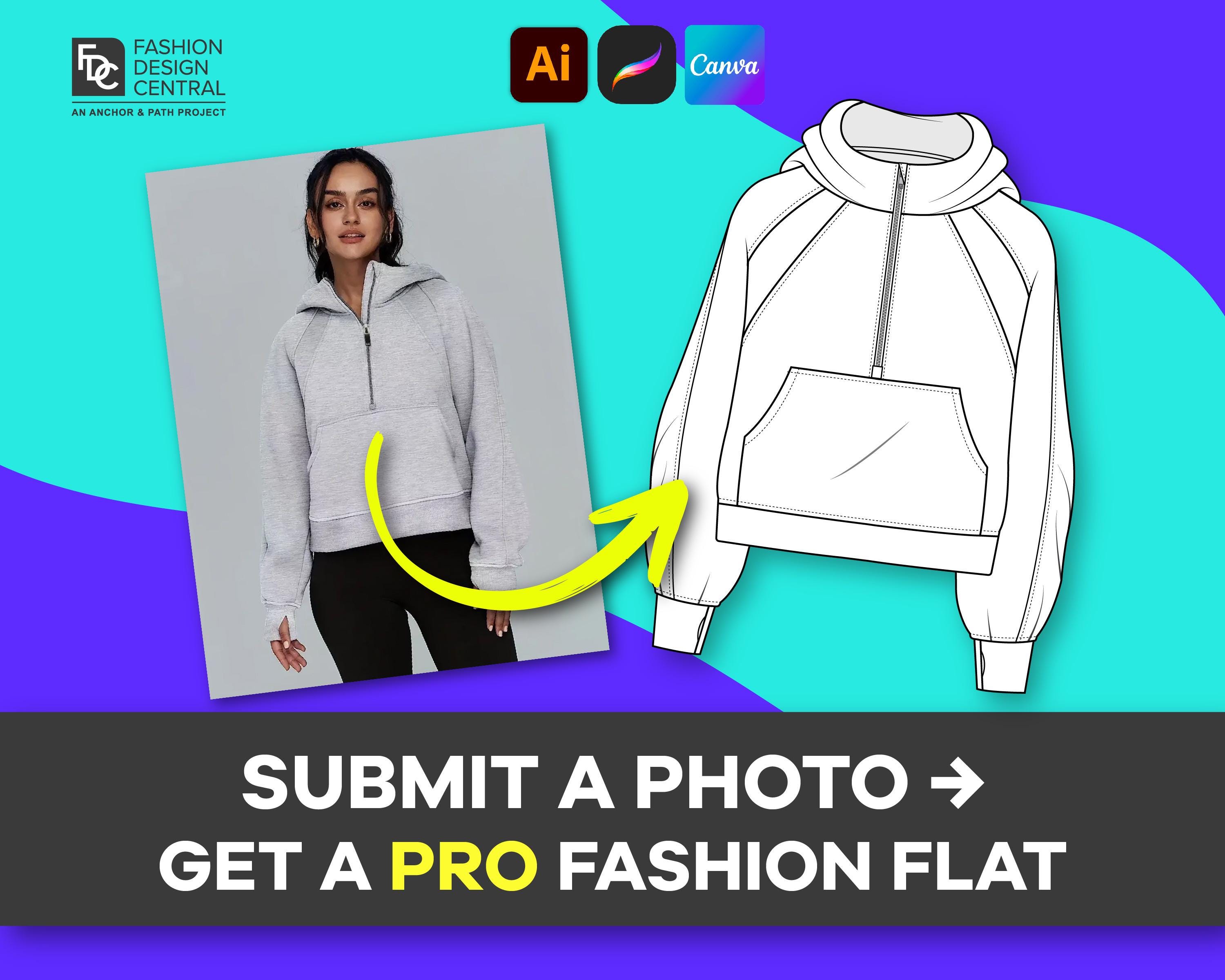 PROFESSIONAL Fashion Flats Service | Technical Flats from Your Photo | ADOBE ILLUSTRATOR | Custom Fashion Sketch For Tech Packs