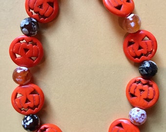 Happy Jack Halloween beaded bracelet