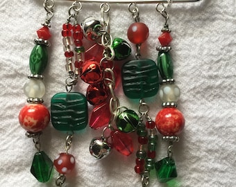 Christmas Jumble beaded kilt pin