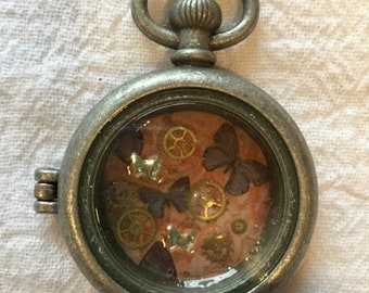 Time Flies locket pendant