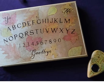 Handmade Wood Spirit Board, Ouija with Planchette