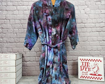 Tie Dye Rayon Kimono Robe: Bohemian Loungewear