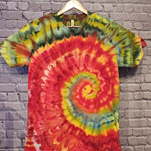 XL Unique Hand-Dyed Crew Neck Tee - Unisex Bella + Canvas 3001 - Soft Tie-Dye Shirt - Pizza Box Tie Dye