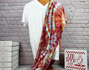 Hand Dyed Infinity Scarf, Jersey Knit Rayon Wrap