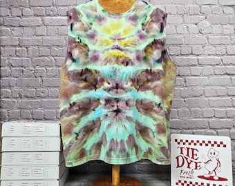 2XL Tie Dye Muscle Tank Top - Bella Canvas Unisex Sleeveless Shirt - Summer Festival Rave Tee