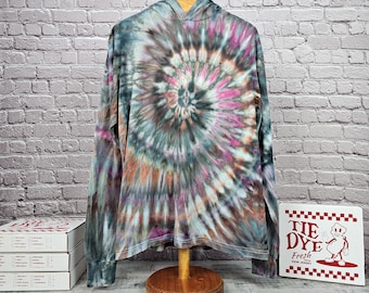 XL Hooded Tie-Dye Long Sleeve Tee: Unisex Bella + Canvas 3512