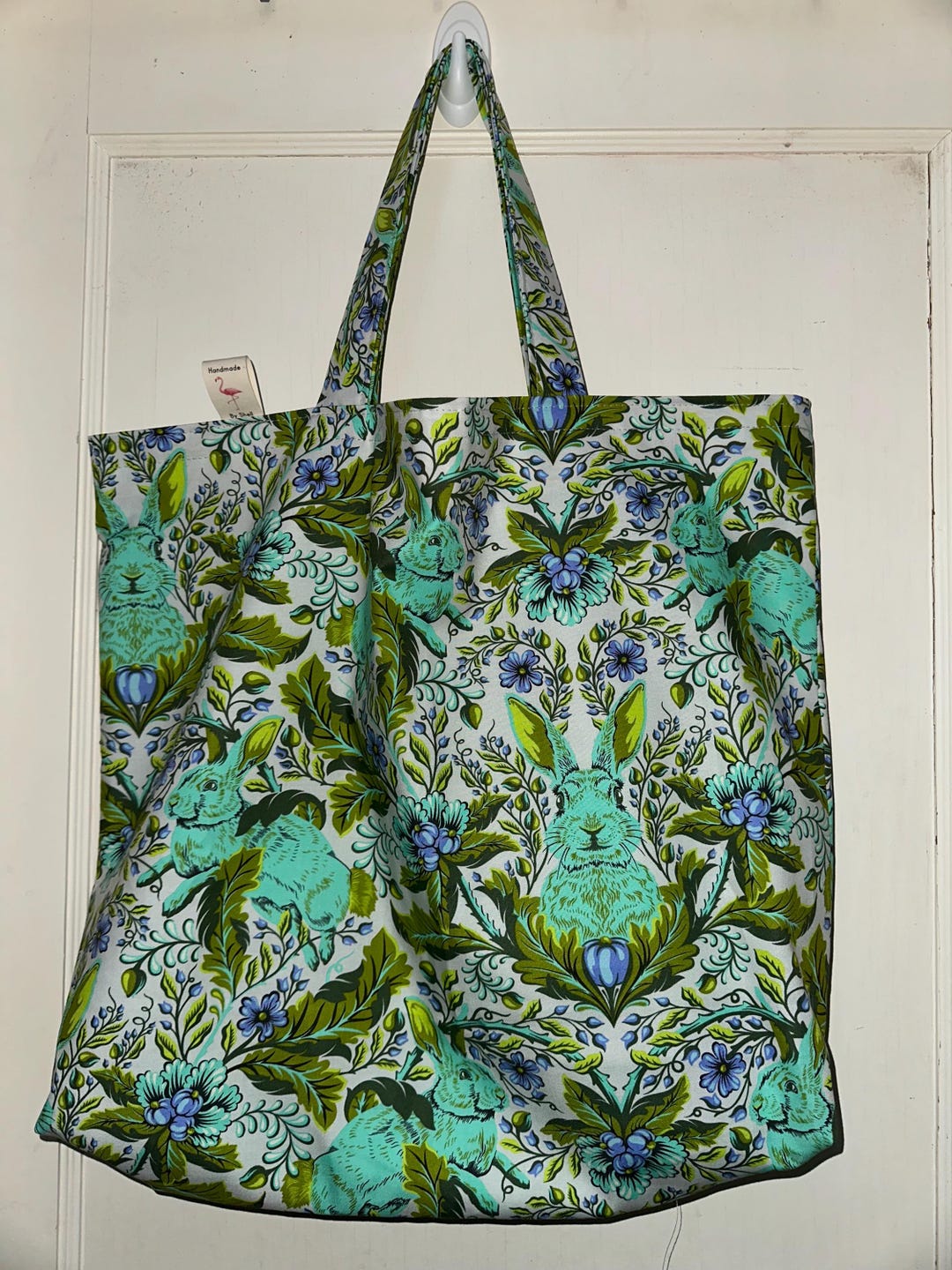 Tula Pink Rabbit Hoppy Go Lucky Tote Bag - Tula Pink Bunny Reversible Cotton - Etsy