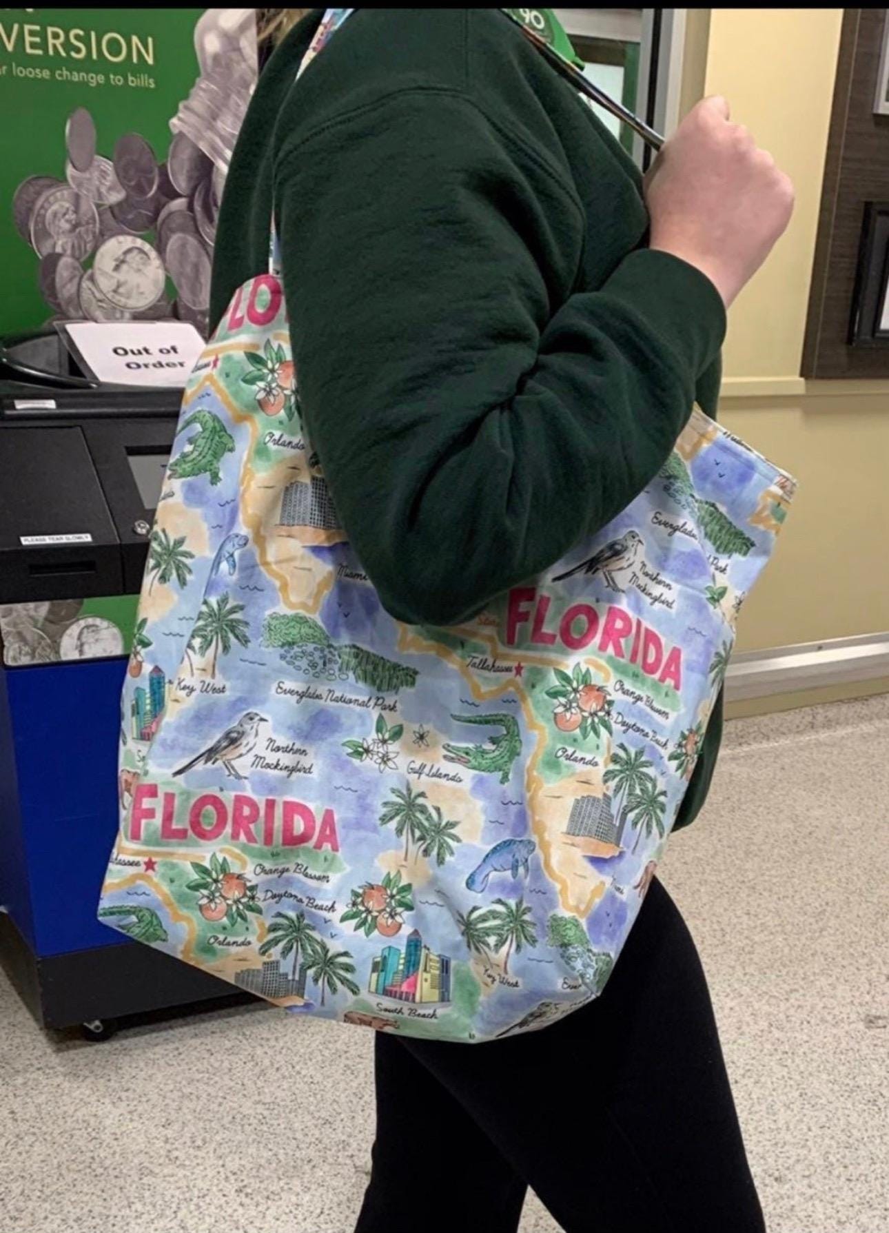 貝殻プリントトートバッグ：ハンドメイドリバーシブルコットン製食料品