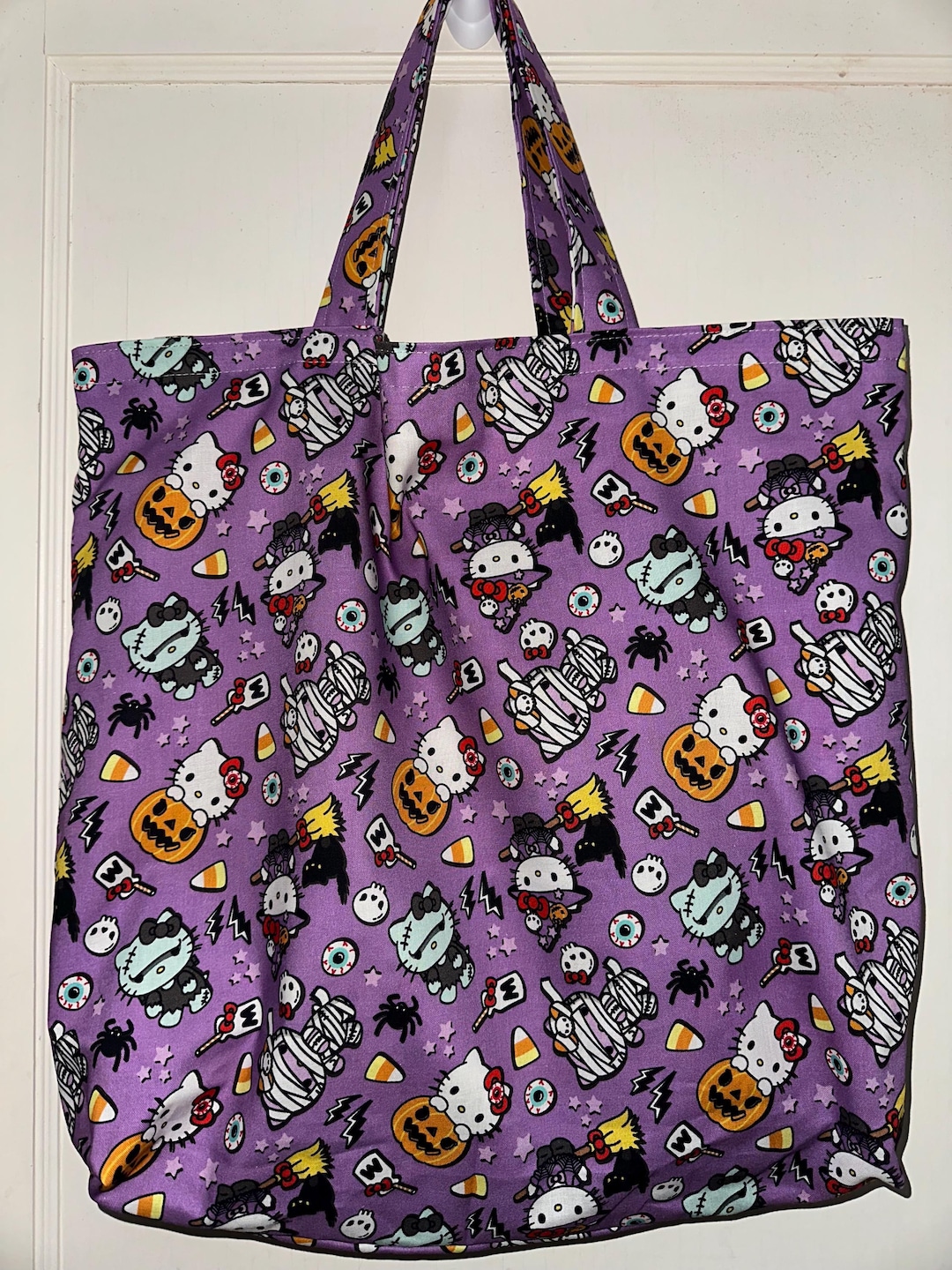 Hello Kitty Halloween Tote Bag: Handmade Reusable Grocery Bag - Etsy