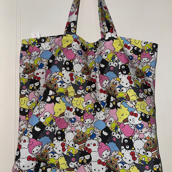 Hello Kitty and Sanrio Friends - Handmade Tote Bag - Reusable Grocery Bag