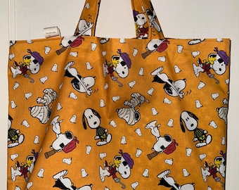 Spooky Snoopy & His Adorable, I Mean Scary, Costumes - Handmade Tote Bag, Laptop Bag, Spooky Beach Bag