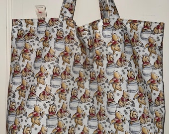 The Many Emotions of Winnie the Pooh - Handmade Reversible Washable Tote Bag with the Whole Gang!