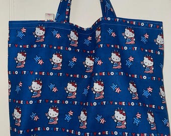 Hello Kitty 4th of July - Handmade Tote Bag - Independence Day