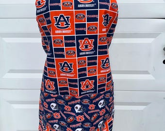 Delantal ajustable hecho a mano - Fútbol americano universitario - Universidad de Auburn - Tigres de Auburn
