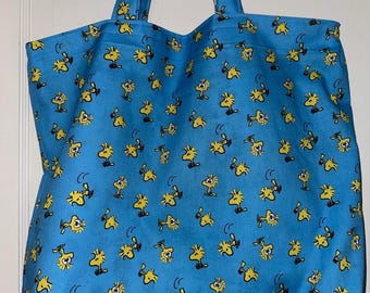 Bolso tote Woodstock hecho a mano con diseño reversible de Peanuts Gang
