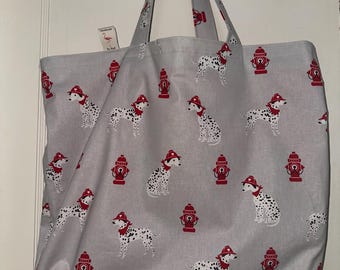 Handgemachte Dalmatiner Feuerwehrauto Tragetasche - Wendebar & Waschbar