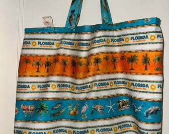 Amo Florida: bolsa de mano reversible y lavable hecha a mano: caimanes, palmeras, naranjas, ¡todo lo de Florida!