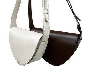 Asymmetrical Hand and Shoulder Bag With Cross Strap