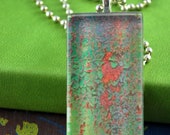 Items similar to Rusted Glass Necklace Architectural Salvage Urban Art on Etsy
