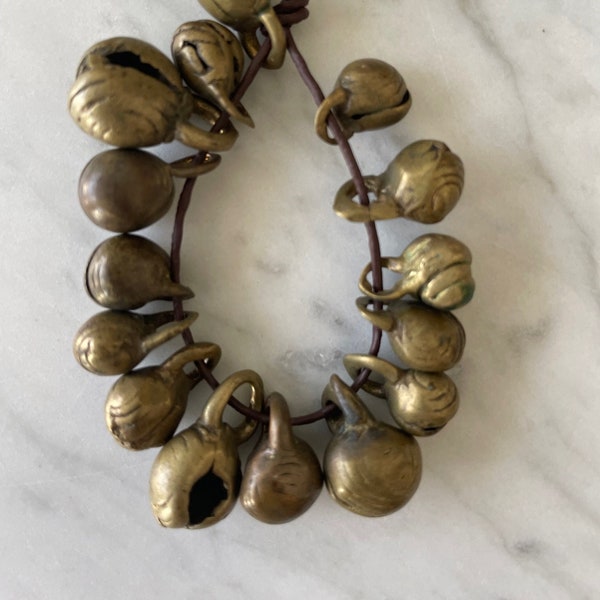 LOT 5 Collectable Vintage Antique Bronze Brass Tribal African Baule Jingle Bell Beads Pendants Yoruba Nigeria Ethiopia Ivory Coast