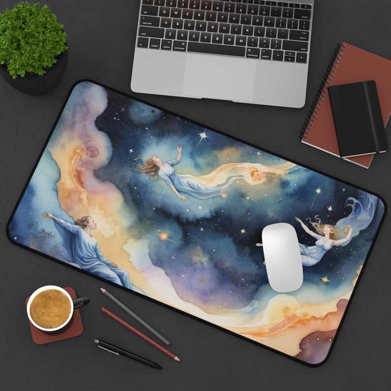 Ethereal Desk Mat Astral Projection Scene With Swirling Galaxies and ...