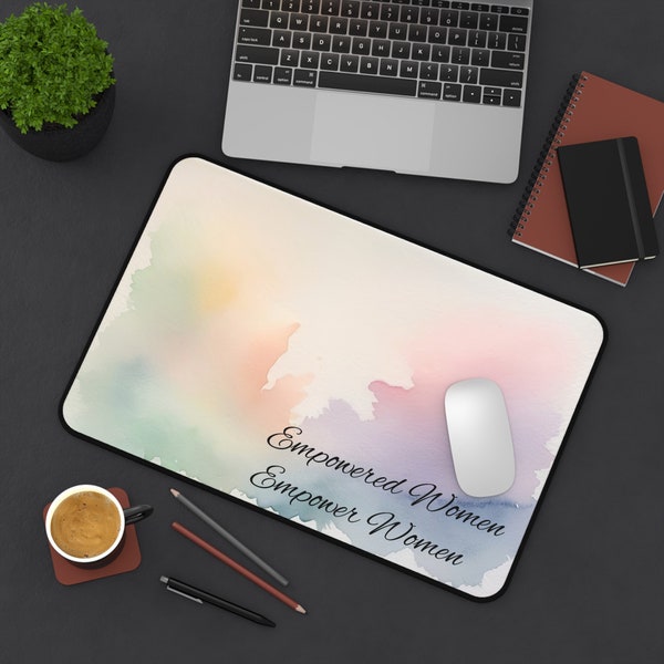 Empowered Women Watercolor Desk Mat - Large Mouse Pad for Office Decor and Accessories