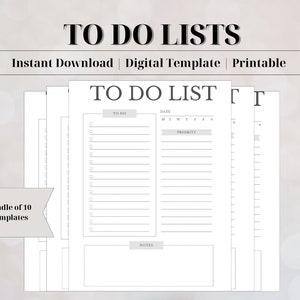 Att-göra-listor, utskrivbara PDF-filer, ifyllningsbara PDF-filer, A4, A5, Goodnotes, iPad, surfplatta, direktnedladdning, uppgiftslistor, mallar