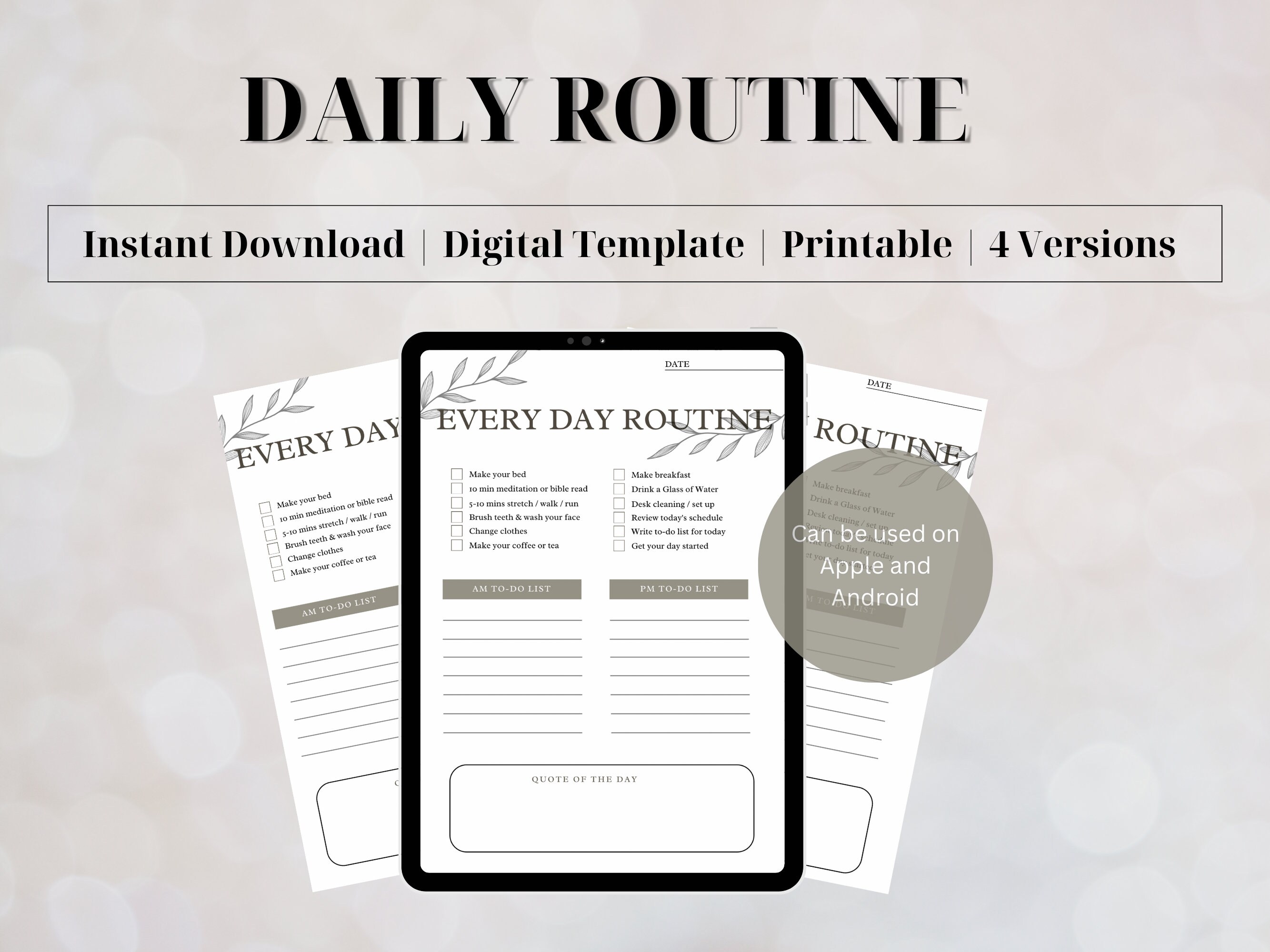 Our Daily Routine Fillable Daily Routine, Printable PDF, Fillable PDF, A4, A5, Goodnotes, Ipad ...
