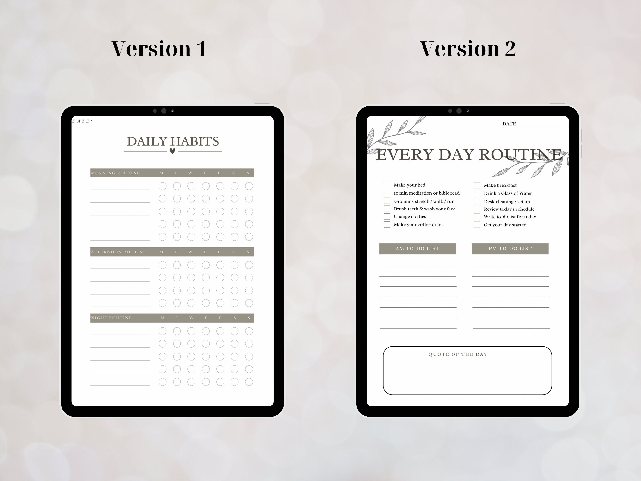Daily Routine Tablet Daily Routine, Printable PDF, Fillable PDF, A4, A5, Goodnotes, Ipad ...